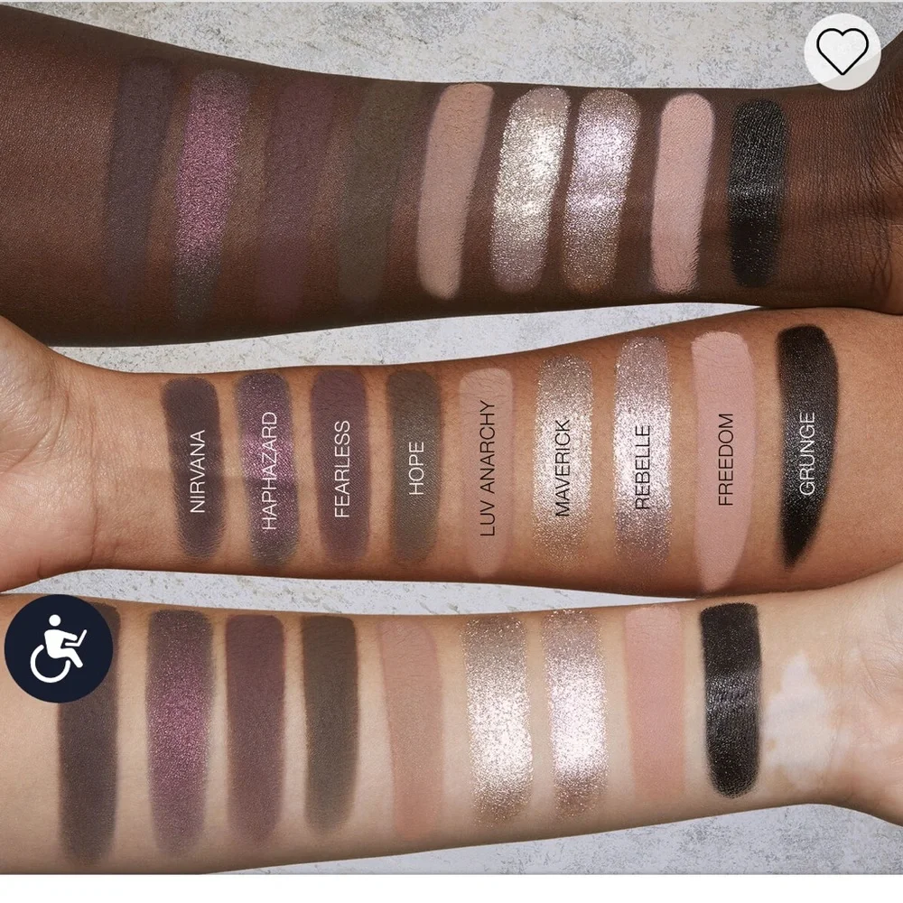Huda Pretty Grunge Eyeshadow Palette shades every day & night glam-grunge hot af